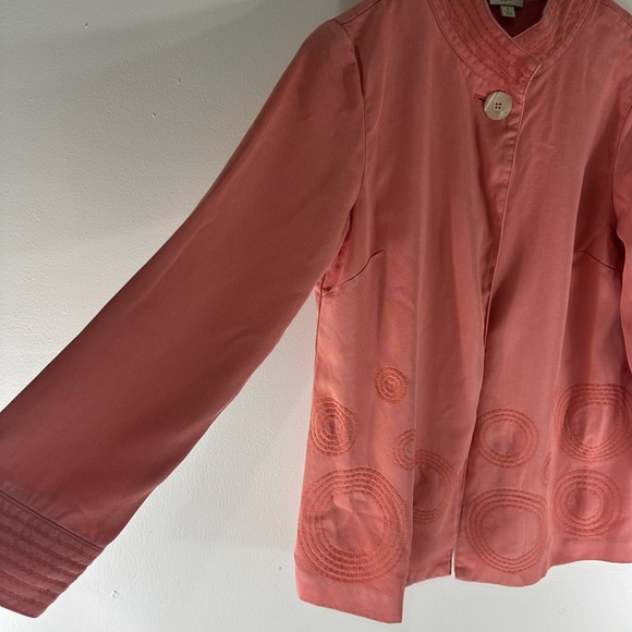 J JILL Embroidered Blazer 100% Tencel One Button Comfy Stylish & Sustainable - Picture 5 of 9